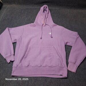 VTG Champion Reverse Weave Fuchia‎ / Purple Hoodie Womens Medium Sweatshirt